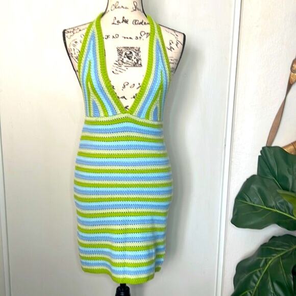 NWT! Free People Peppermayo Good Life Crochet Halter Dress size M/L - Picture 2 of 12